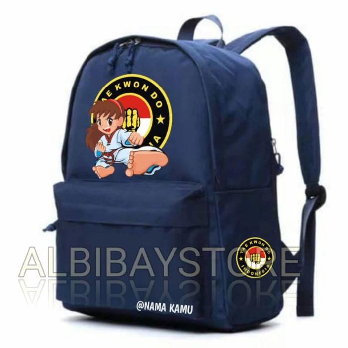 Tas Ransel DUFFLE Anak Perempuan Logo Taekwondo indonesia & Karate Free nama