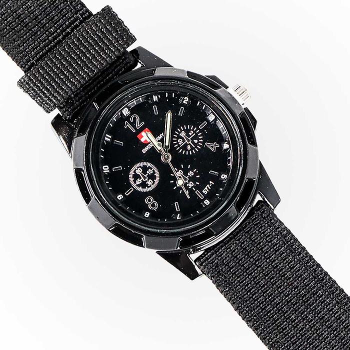 Swiss Army Jam Tangan Pria Genius Army - 577-1 Aksesoris Elegan Jarum Karet Quartz Stainless Watches
