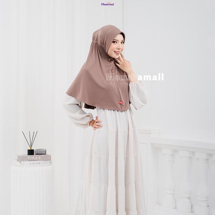 Shamira - Hijab Bergo Instan Serut Polos Pad Size L