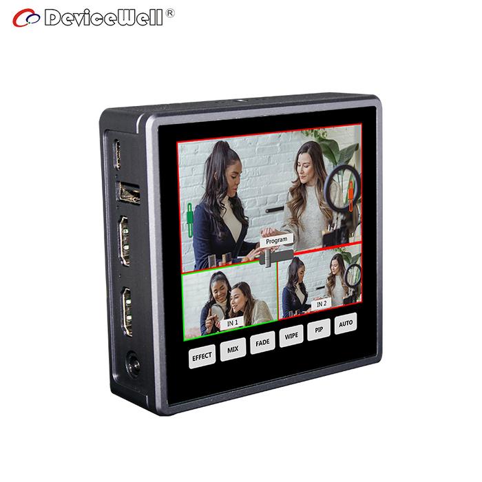 DeviceWell HDS8102 2*HDMI+LCD integrated switcher Supports 2 Signal