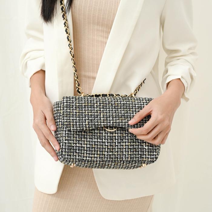 LAVE - REVE TWEED CLASSIC FLAP BAG - TAS SELEMPANG WANITA Slingbag