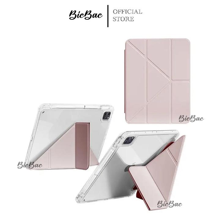 [PROMO!!!] BICBAC TRIFOLD Acrylic Case IPAD With Pen Holder for IPAD AIR 3 4 5 / IPAD GEN 7th 8th 9t