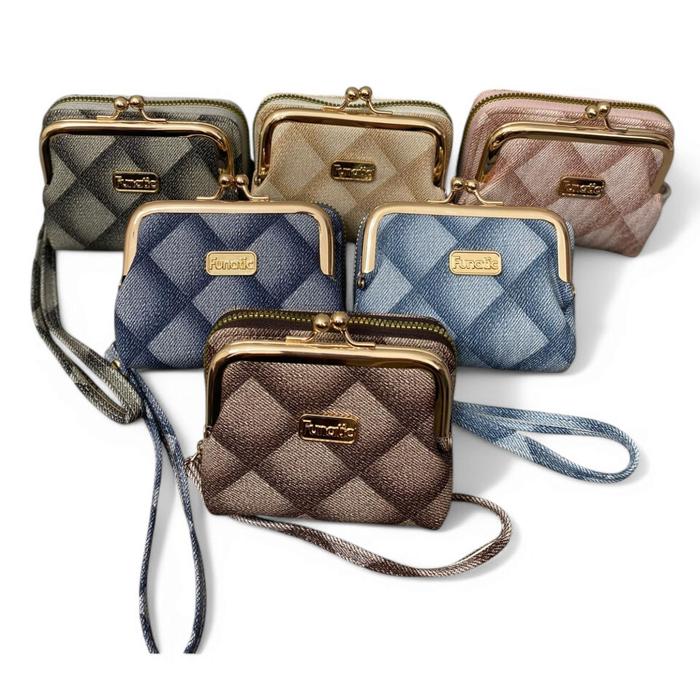 [Blueberry Wallet] Dompet Wanita Funatic Kiss Lock Dompet Lipat Terbaru Dompet kartu koin Aksen Gold