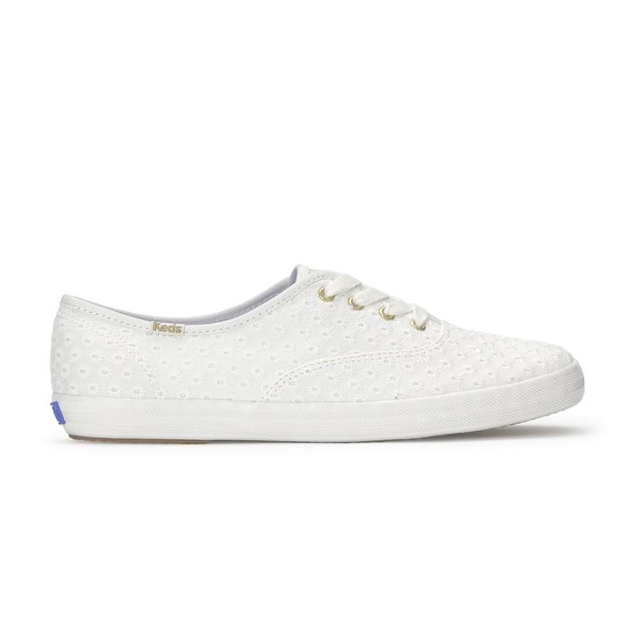 KEDS Women Champion Mini Daisy Eyelet Snow White-WF68966