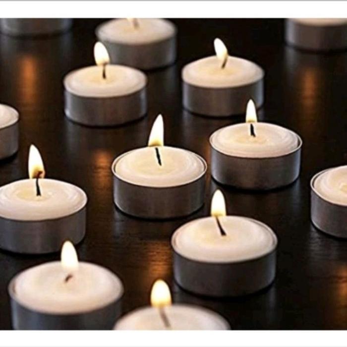 Sgmshop Lilin Aromaterapi Lilin Doa Dengan Tatakan Tea Light Lilin Kaleng isi 100 pcs