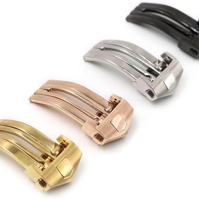 Buckle Tag kepala bukle Tali strap jam tangan pengikat heur stell stainless watch buterfly engsel on