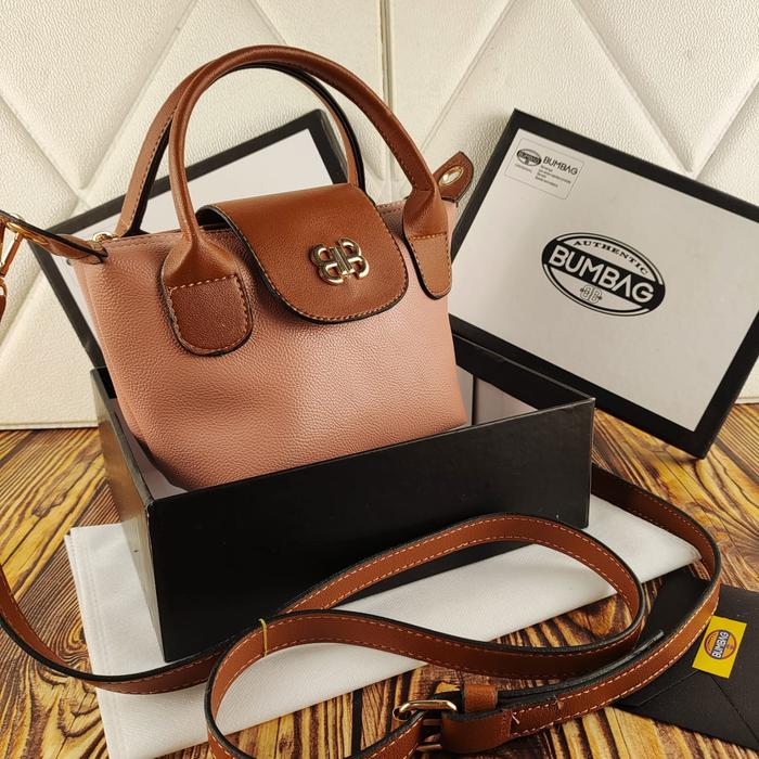 BAMBEG Tas Wanita Neo Mini 191506 Tote Bag Hitam Polos Gagang Ganda Chic & Simpel Kualitas Oke Bisa 