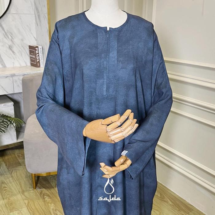 Sajda - (Abaya Saja) Abaya Elijah Bahan Mazen Anti UV by Sultan - Black-Ombre Blue, M