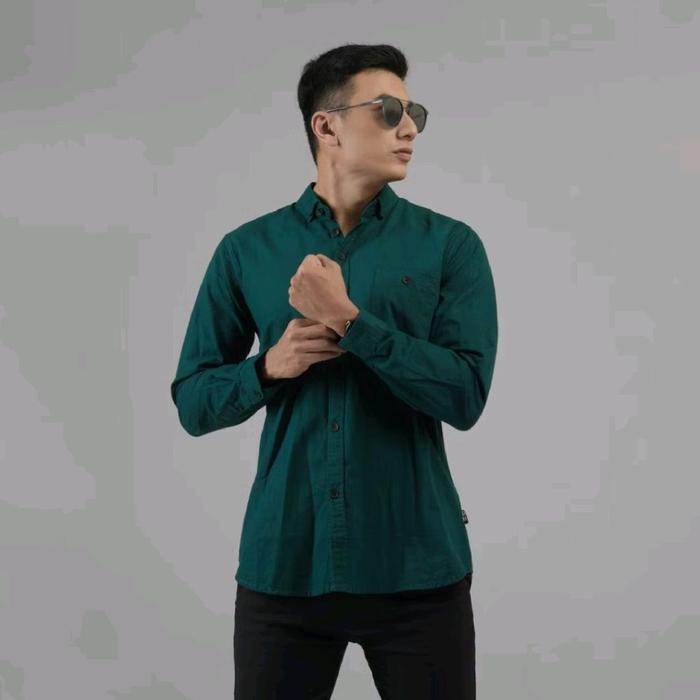 Kemeja Hijau Botol / Kemeja Pria / Kemeja Panjang / Kemeja Formal / Kemeja Casual / Kemeja Polos / K