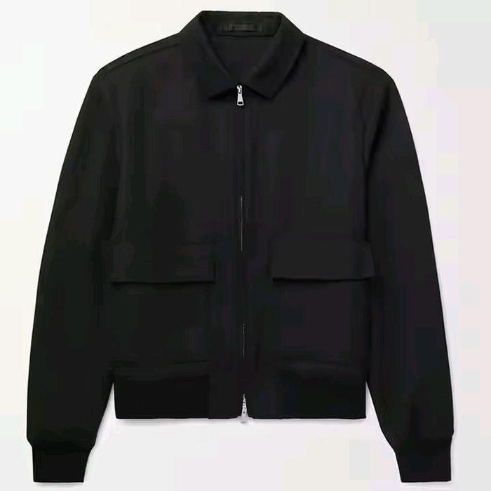 Jaket Boxy Pria Suede Work Zipper Panjang Polos Hitam  Casual Keren Distro Basic  Formal Blazer Semi