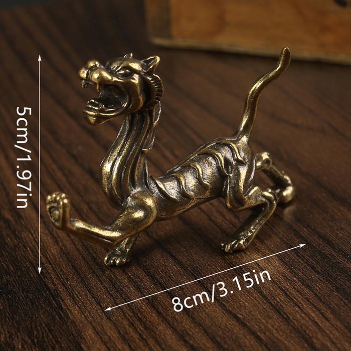 Brass Azure Dragon White Tiger Vermillion Bird, Black Tortoise Figurines Lucky Prosperous Beast Deco