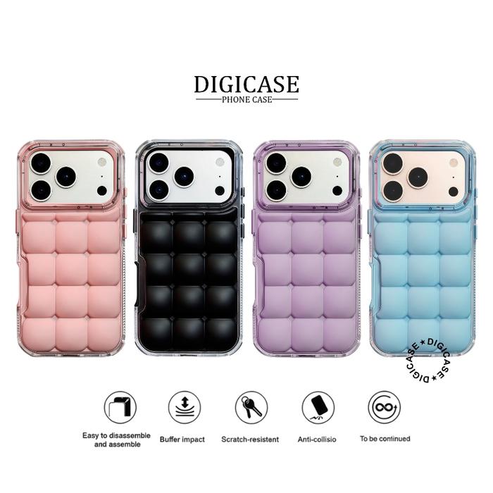 Bubbly Puff Silicone Full Cover Soft Phone Case For IPhone 17Promax 17Air 17Pro 17 16 15 14 13 12 11