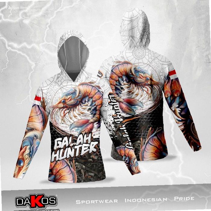 Jersey Mancing Udang Galah Hunter Fullprint Tangan Panjang | Kekinian