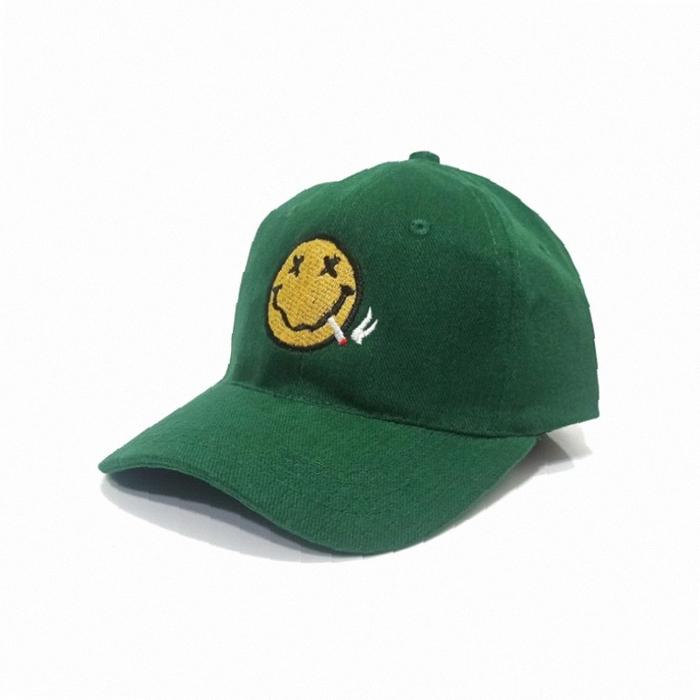 Topi Bordir Nirvana Smile Emoticon Smoke Baseball Cap | Kekinian