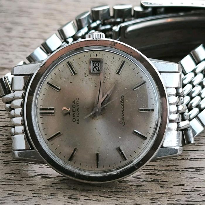 Omega Jam Tangan Pria Vintage Seamaster Automatic Swiss 35mm Case 18mm Lug Diameter Rantai Asli & Bu