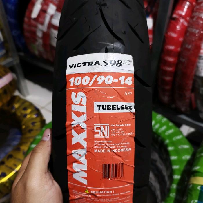 Ban Maxxis Victra 100/90-14 Tubles/Ban Luar Maxxis Belakang Lexi/Ban Belakang Yamaha Lexi/Ban Belaka