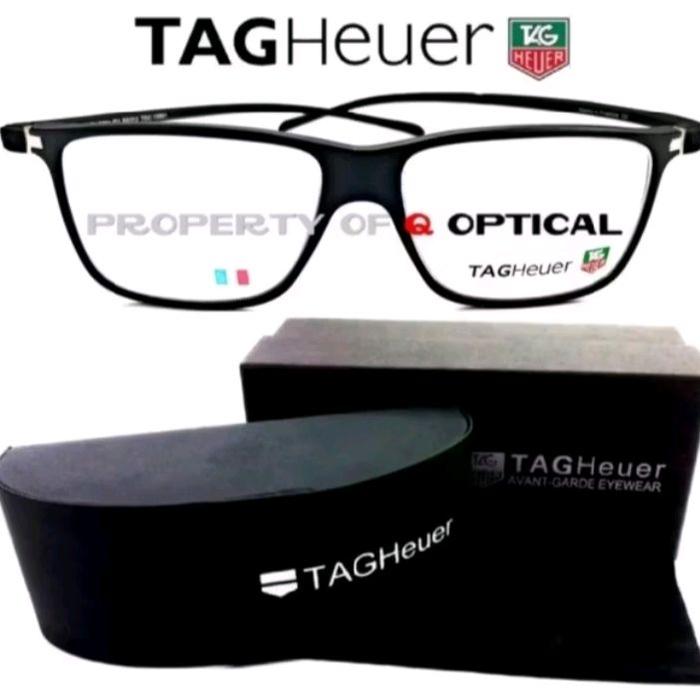 Kacamata Frame Pria Tag Heuer Reflex Matte Black Model Elegan