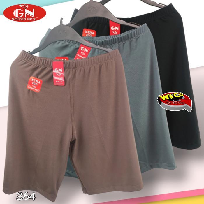 K364 (3Pcs) Golden Nick Short Pants Jumbo Wanita Dewasa Dan Remaja, Celana Short, Legging Pendek Siz