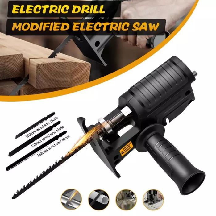 Coofari Gergaji Mesin Adapter Reciprocating Jigsaw / Tambahan Jig Saw Mesin Bor Tangan Gergaji Konek