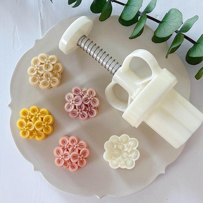 Plastic Mooncake Stamp Osmanthus Shaped Mooncake Mold Festival DIY