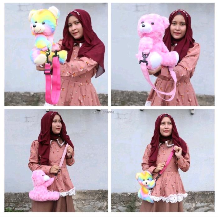 Tas selempang boneka teddy bear full badan
