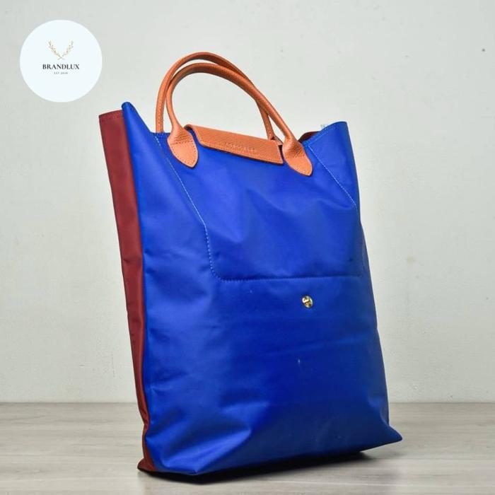 Le Pliage Bi Color Re-play Tote Maroon/Blue