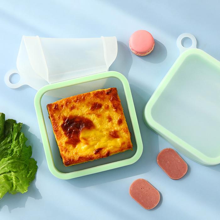 Silicone Sandwich Toast Bento Box Reusable Sandwich Case Snack Box