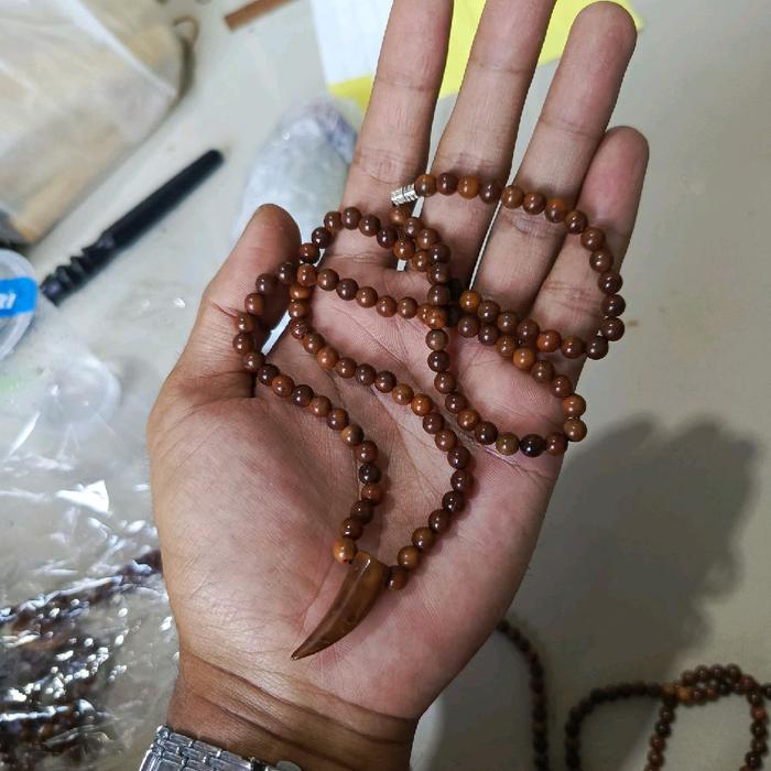 kalung Tasbih kaokah asli dengan model bandol taring-taringan