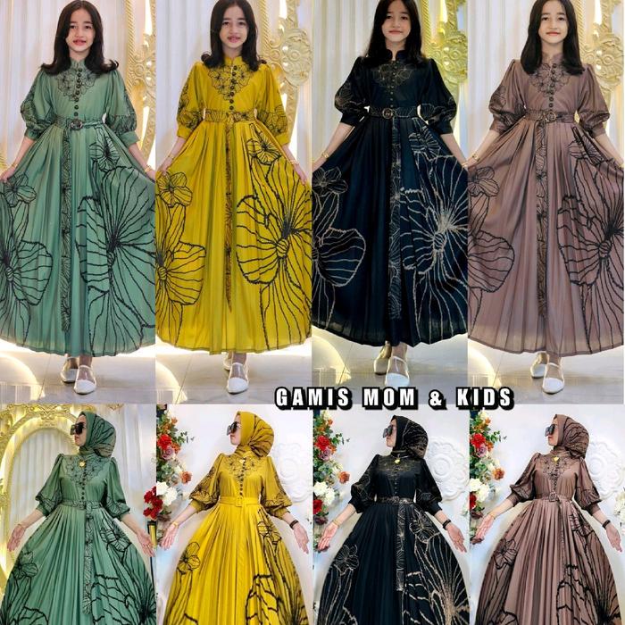 SHR original terbaru!!maxydress couple mom&kids bunga kipas