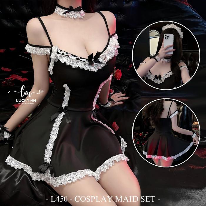 Luckymm - Sexy Lingerie Cosplay Maid Uniform / Baju Sexy Wanita Kostum Pelayan / Pelayan Babydoll 45