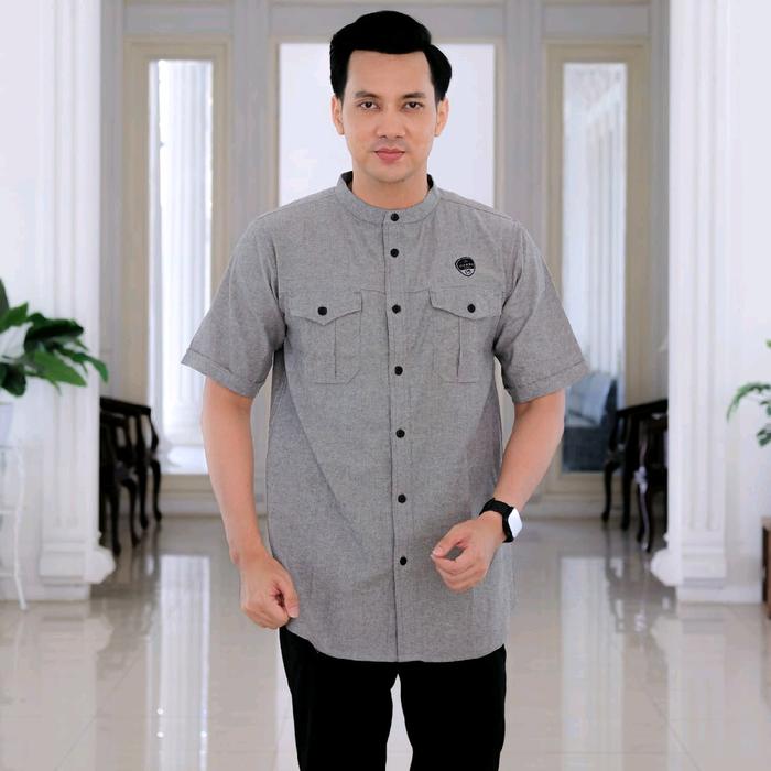 Baju koko dewasa lengan pendek by ilnaf kemeja pria muslim