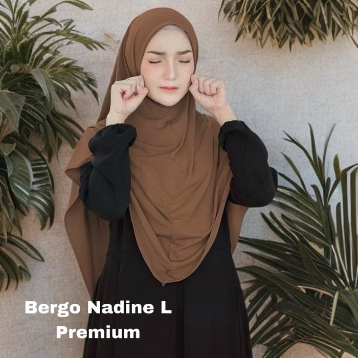 Hijab Instan Nadine L Jersey Premium Khimar Nadin L Original ShakiraQueen - Navy Syari Muslim - Panj