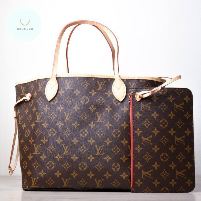 LV NEVERFULL MM MONOGRAM RED/CERISE & BEIGE