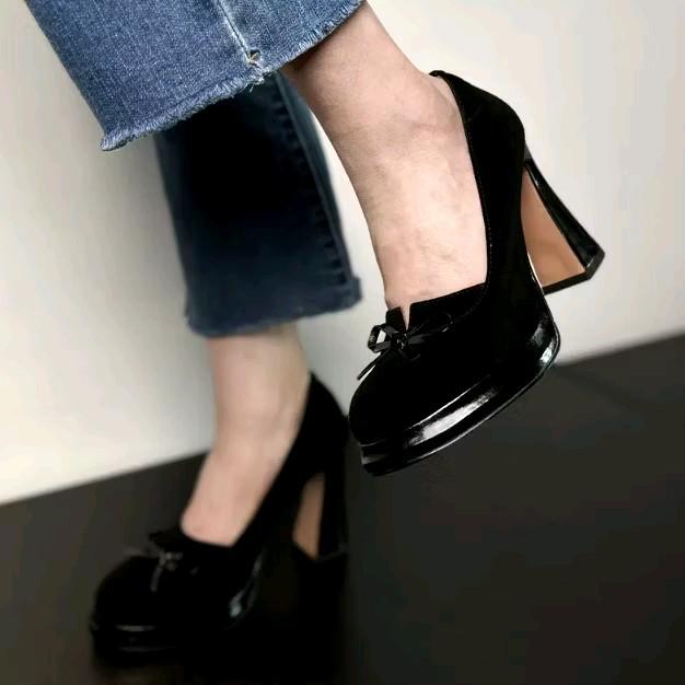 mary boobs sepatu heels slip on wanita fashion