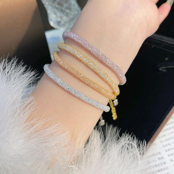 LYZ - GELANG TALI KRISTAL MANIK MANIK BERKILAU SHINE LAPIS EMAS
