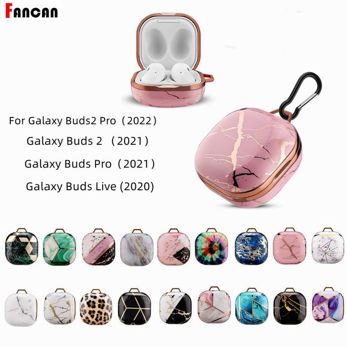 new Case for galaxy buds2 Pro case smooth marble hard shell shock protection for galaxy buds live/bu