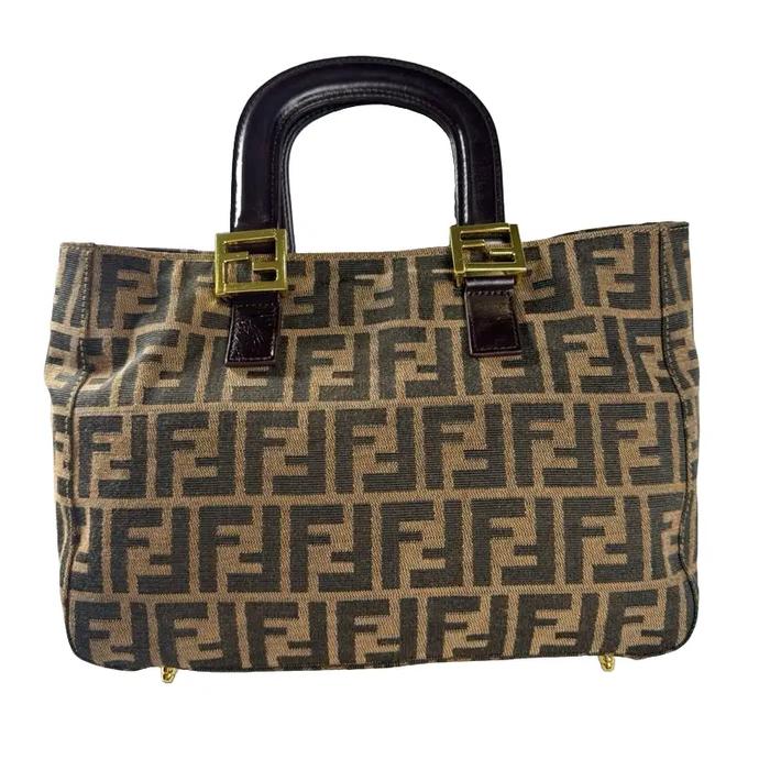 FNDII* BROWN ZUCCA CANVAS PRELOVED BAG BRANDED