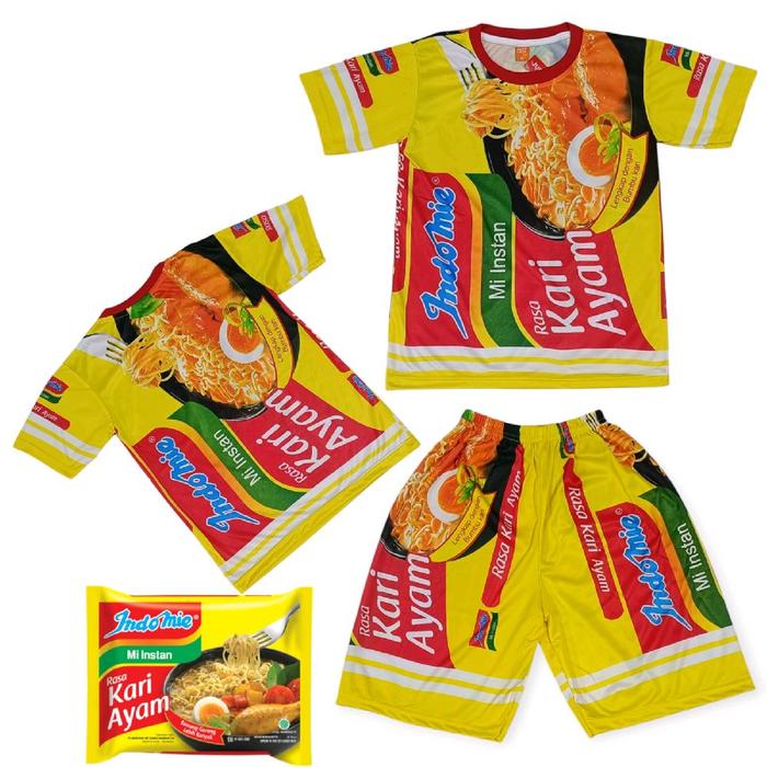 setelan baju anak gambar INDOMIE KARI AYAM