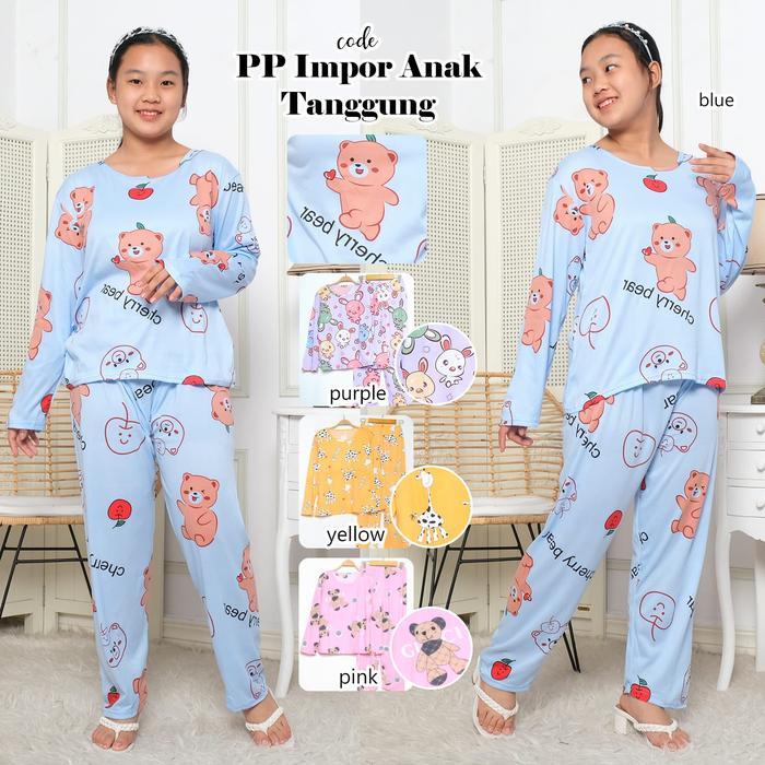 Sj - Pp Baju Tidur Anak Import Printing Premium Piyama Anak Abg Tanggung Dewasa Fit To L Random Moti