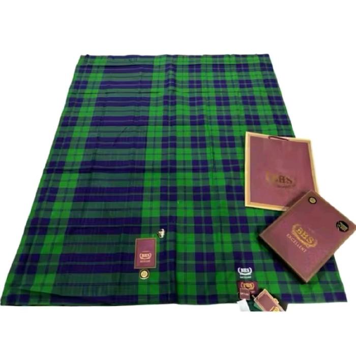 sarung bhs excellent kdt motif kotak kotak jadul semi semi sutra, ready seragaman
