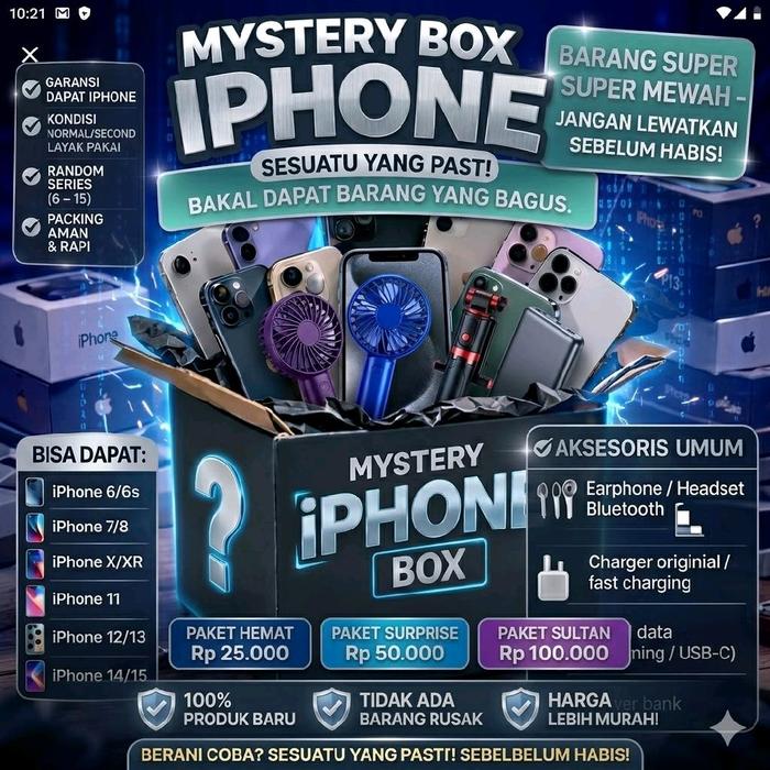 Box Berhadiah Mystery box hadia Elektronik Jam tangan speaker bluetooth portable hp dan banyak hadia