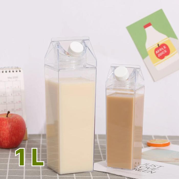 ABDI MALL- POHAN Botol Minum Clear Glass Water Bottle Milk Box Container - PMC11