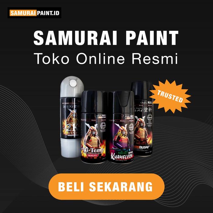 Paket 2K Hitam Doff Samurai Cat motor Cat semprot Kualitas Kompresor Aerosol, SamuraiPaint.Id