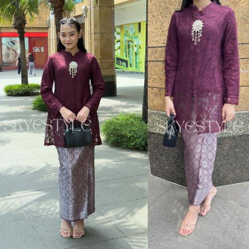 [Skyestyle] Atasan Kebaya Shanghai/ Kebaya Kerah Shanghai/ Brokat Kerah Shanghai