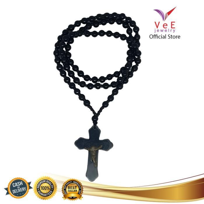 Kalung Salib Yesus Batu Giok Cina Liontin Ustin - Vee Feng Shui