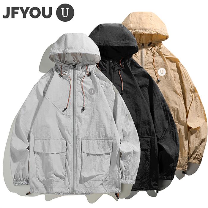 JFYOU JAKET COOL SILK ANTI UV - HOODIE TIPIS NAFAS - DESAIN MINIMALIS PRIA WANITA Outdoor Unisex