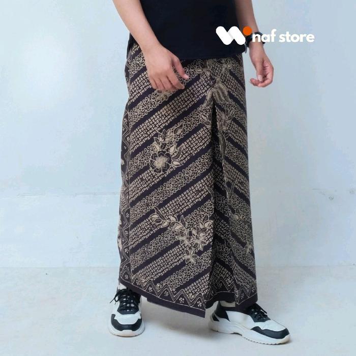 Wnaf Sarung Batik Printing Pria Wanita Motif bunga kawung Bahan Rayon Premium Tebal Muslim Santri De