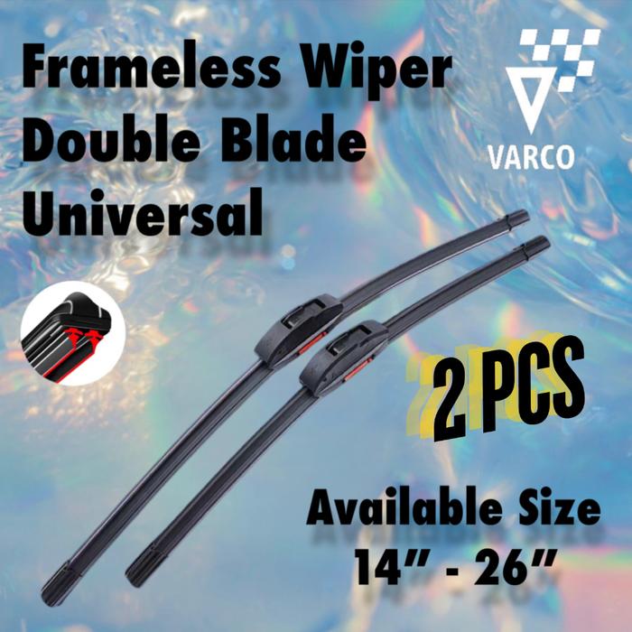 [ VARCO ] Wiper Frameless Set Sepasang 2 pcs / Double Blade Wiper Universal / Wiper Dual Karet Sepas