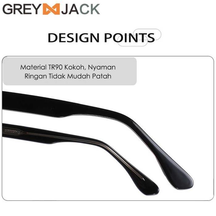Grey Jack Kacamata Hitam Sunglasses Polarized Anti Silau Uv400 Model Kotak Tr90+Tate Fashion Laki-La
