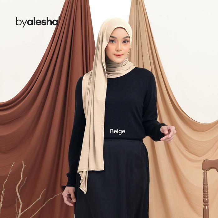 ByAlesha Pashmina VISCOSE RAYON AIRFLOW Premium BEIGE | Adem Flowy Super Mleyot, Anti Gerah & Nemplo